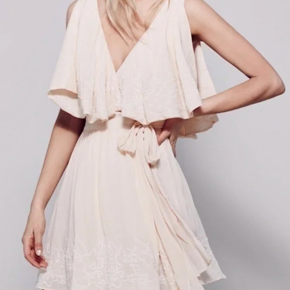 NWT Free People Sylvia Beaded Wrap Mini Dress Size Small